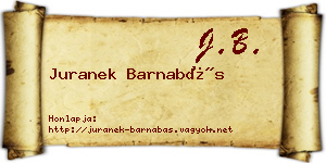 Juranek Barnabás névjegykártya